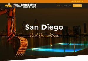 San Diego Pool Demolition - Fast & effective swimming pool removal services for partial fill-ins,  full fill-ins,  above ground removal,  and spa removal.