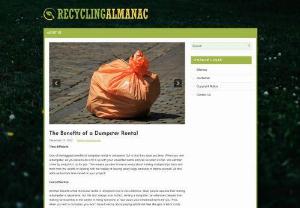 Recycling Almanac - Recycling Almanac is a blog providing info on recycling and recyclable materials such as paper, aluminum, plastic water bottles, metal, glass, cardboard, tires, textiles, batteries and electronics.