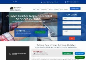Printer repairing in UAE - PrinterRepairHub.AE is a Printer Repair & Maintence and Copier Rental deliverace protal of Cube'about Technology. We just not provide HP Printer Service in Dubai, Abu Dhabi and Sharjah region but also care about the quality of our Plotter Service deliverance and about the time and cost of each Photocopier Service & Repair Jobs Rendered. We have a smart rang of Plotter Rental and Copier Rental & Leasing options that suits your organisation specifications.