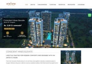 coscient hines elevate - Conscient Elevate are the height of luxury and grand living at Sector 59, Gurgaon. Beautiful residential communities boasting the finest luxuries and ultimate convenience that will make you feel on top of the world. This exclusive luxury destination in Gurgaon is a brainchild of Conscient (a name behind Premium Condominiums, Luxury Villas, Institutional, Commercial/Retail and Value Housing in India) and Hines (a name with diversified real estate presence around the world).