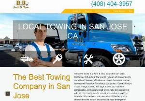B.B Auto & Tow in San Jose - B.B Auto & Tow is located in San Jose,  CA. We are one of the area's most trusted towing and roadside assistance companies. Our certified,  professional and experienced technicians will assist you with any towing,  roadside assistance and car lockout solutions. Whether you're stranded on the side of the road and need an emergency service,  or just planning for the future,  we would be honored to help you. Just give us a call 24/7 at (408) 404-3957.