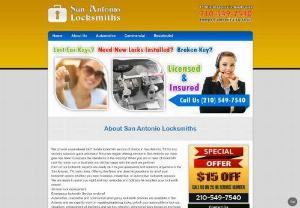 San Antonio Locksmiths TX - We provide unparalleled 24/7 mobile locksmith service of choice in San Antonio, TX for any security solutions quick and easy! Since we began offering service in San Antonio our main goal has been to surpass the standards in the industry! When you are in need of locksmith care for home, car or business you will be happy with the work we perform!