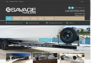 Boat Trailers For Sale - Savage Trailers		 - we are Based in Seaford and servicing the Melbourne area, surrounding Victoria and right around Australia, Savage Trailers specialises in design, construction and customisation of boating, jet-ski and kayaking trailers, offering a number of products and services to the marine industry 

Galvanised boat trailers to suit fibreglass and aluminium boats (single and tandem - roller and skid)
Galvanised trailers for jet skis (single and double - roller and skid)
Galvanised trailers for kayaks (sin