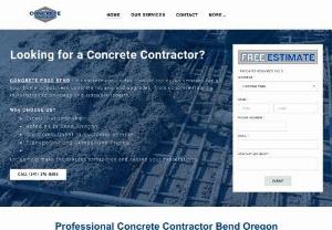 Concrete Pros Bend - Concrete Contractors in Bend OR offering many professional concrete services. Concrete Patio, Concrete Driveway, Concrete Repair, Concrete Retaining Wall, Concrete Sidewalk, Concrete Steps, and other custom Concrete Work.