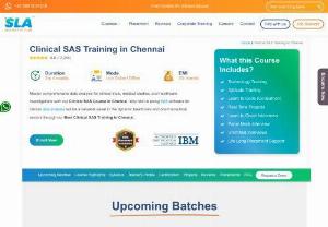 BEST CLINICAL  SAS TRAINING IN CHENNAI - SAS Application in Clinical Trials. Statistical Analysis Software is a biostatistical tool used to manage and generate graphs, tables, and listings for clinical study reports etc. SAS is a software suite that can alter, manage, and retrieve data from a variety of sources and perform statistical analysis.