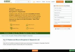 Packers and Movers Bangalore to Vijayawada, Bangalore to Vijayawada Shifting - Plan your move with best Packers and Movers Bangalore to Vijayawada service. Get free quotes from pre-verified Packers and Movers to compare and save.
