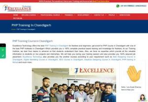 Industrial Training In Chandigarh - Excellence technology provide best php training in chandigarh. Join excellence technology and learn how to build a beautiful website.