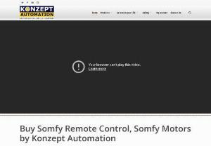 Buy Somfy Remote Control, Somfy Motors, Somfy Motorized Blinds - Buy Somfy remote control, somfy motors, motorized blinds, awnings, motorized shades, motorized window treatments & Somfy motor repair from Konzept Automation. Call 1-888-779-7731