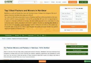 Packers and Movers in Haridwar, Home Shifting Services in Haridwar - Hire best Packers and Movers in Haridwar for house shifting services in Haridwar. Know charges. Compare quotes, and select best Movers and Packers in Haridwar.