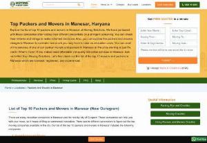 Packers and Movers in Manesar, Home Shifting Services in Manesar - Pre-verified and licensed Packers and Movers in Manesar. Get free quotes from multiple Movers and Packers in Manesar. Compare, choose & save money.