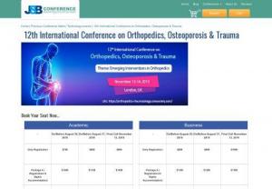 12th International Conference on Orthopedics, Osteoporosis & Trauma - 12th International Conference on Orthopedics, Osteoporosis & Trauma is an upcoming event in london, UK during 13-14 November 2019. 
