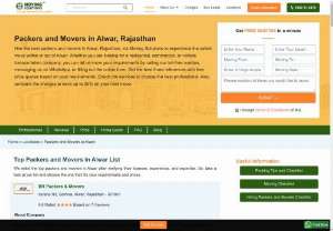 Packers and Movers in Alwar, Home and Office Shifting Services in Alwar - Get free estimates from pre-verified Packers and Movers in Alwar. Compare the quotes of best Movers and Packers in Alwar to choose the best suited one.