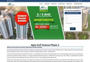 Apex Golf Avenue Phase 2 Noida Extension - Apex Golf Avenue Phase 2 is newly launched residential project in Noida Extension. Apex Golf Avenue Phase 2 offers 2/3/4 BHK luxury apartments at Greater Noida West.