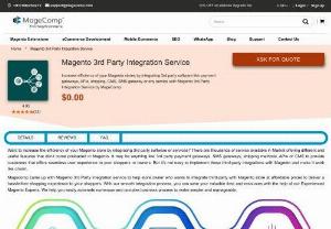 Magento 3rd Party Integration Service | MageComp - Increase efficiency of your Magento store by integrating fully functional and flexible 3rd Party software with Magento 3rd Party Integration Service by MageComp.
