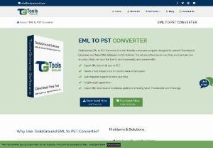 ToolsGround EML to PST Converter - ToolsGround EML to PST Converter allows to export EML files to Outlook along with emails. The application facilitates bulk export of EML files to PST format that can be accessed on all editions of Outlook such as Outlook 2003, 2010, 2016, etc.
