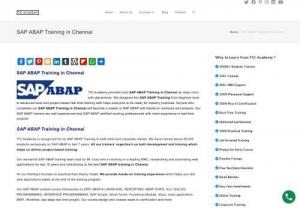 SAP ABAP Training in Chennai - TIC Academy provides best SAP ABAP Training in Chennai as class room with placements. We designed this SAP ABAP Training from beginner level to advanced level and project based real time training with helps everyone to be ready for industry practices. Anyone who completes our SAP ABAP Training in Chennai will become a master in SAP ABAP with hands-on workouts and projects. Our SAP ABAP trainers are well experienced and SAP ABAP certified working professionals with more experience in real time.