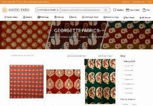 Buy Georgette Fabrics: Paisleys, Bootis & Banarasi Georgette Fabrics - Shop for a wide range of Georgette Fabrics. Our collection includes a wide range of designs like Paisleys, Bootis & more on Banarasi Georgette Fabrics.