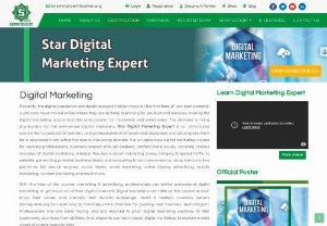 Digital Marketing Certification | Digital Marketing Training -  Star Digital Marketing Expert is an all-inclusive course that is suitable for learners and professionals of all levels and disciplines and will prepare them for a specialised role within the overall marketing domain. It is an advanced digital marketing course for working professionals, business owners and job-seekers, crafted meticulously, covering various modules of digital marketing, wherein they learn about marketing online, bringing targeted traffic to website, generating potential business