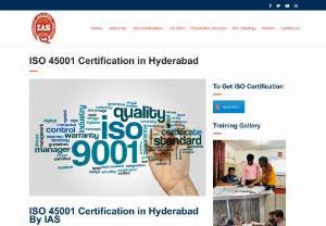 ISO 45001:2018 Certification in Hyderabad - Integrated Assessment Services provides ISO 45001 Certification services in Hyderabad. ISO 45001 can be received by any organisation wishing to diminish the dangers related with well being and security in the workplace for representatives, clients and the overall employees.

