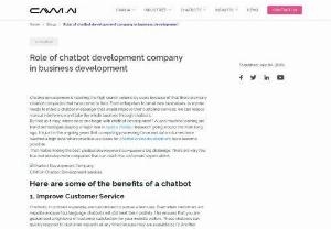 chatbot development companies in Bangalore - Chatbot development is reaching the high search volume by users because of that there are many chatbot companies that have come to field. From enterprises to small new businesses, everyone needs to make a chatbot messenger that would improve their customer services, we can reduce manual interference and take the whole business through chatbots.