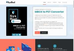SysBud MBOX to PST Converter - SysBud MBOX to PST Converter is a very useful tool that lets you convert MBOX files into PST files with full accuracy helps. It provides Single wizard solution allow you quick migration MBOX/MBX/ MBS based email clients data into PST file format. The tool gives the flexibility to append the new Outlook data file to an existing profile or to add to any PST file. The tool gives the option to save the files at the desired location and also converting single and multiple MBOX files to PST file forma