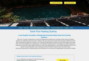 Solar Pool Heating Experts - With over 10 years of experience in the solar pool heating industry in Sydney, our solar pool team designs, supplies and installs high quality solar pool heating systems that are durable to withstand the Australian environment & save money for residential swimming pool owners.

​

If you're looking to install a solar pool heater or find out the cost of a solar pool heating system, our friendly team are happy to help. We also provide solar pool heating repairs and maintenance for all so