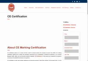 CE Marking Product Certification in chennai - Integrated Assessment Services Pvt Ltd  provides CE marking Certification services in Chennai for many organisations with hundreads of satisfied customers. The CE marking is required for many categories of items and now there might be a doubt on how to Get CE marking Certification in Chennai !! IAS would be the right solution for your organisation for the same. 