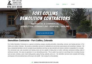 Demolition Contractor in Fort Collins | Residential & Commercial - Demolition Contractor in Fort Collins - Residential & Commercial - Demolition, dismantling, removal & hauling. No job too big or too small.