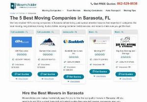 Sarasota Movers | Best Moving Companies in Sarasota - Moversfolder has a network of full service Movers in Sarasota. Get Free Moving Quotes from Best Moving Companies in Sarasota Florida, Compare them at your convenience and save dollars on your move.