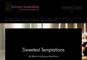 Sweetest temptations - Party rental equipment cheap and affordable with outstanding service
Candy floss, Hot Dog, Popcorn, Slush, Slushy, Ferrero Rocher, Fruit Palm Tree, Chocolate Fountain