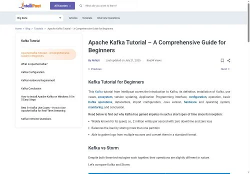 Screenshot of Apache Kafka Tutorial - Learn Kafka from Scratch