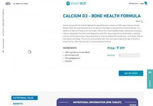 Calcium D3 Tablets - exerFIT Wellness - Calcium is vital for strong bones, exerFIT Wellness offers calcium D3 tablets which aids in hormones regulation, improves insulin resistance and prevents osteoporosis