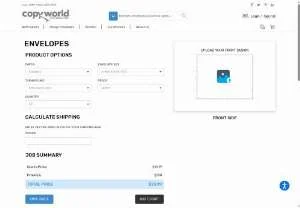 Screenshot of Custom Envelope Printing Services