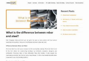 What is the difference between rebar and steel? - At Rebar People, we provide accurate and cost effective rebar detailing & estimation solutions. We use the latest softwares in the market to provide quality work.