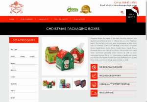 Custom Christmas Boxes Packaging - We at Christmas Boxes Packaging offer you customizedChristmas boxes, gift bags, and cookie boxes along with your company logo at very reasonable rates. We also provide you free shipping service in all over the USA and Canada.
