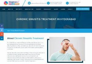 Chronic Sinusitis Treatment in Hyderabad | Sinusitis Cure - Get Sinusitis Prevention with advanced chronic sinusitis treatment In Hyderabad. Sinusitis is an inflammation of the sinuses, usually caused by infection.If you have nasal congestion, facial pressure, cough, and thick nasal discharge, you may have rhinosinusitis, commonly known as sinusitis.
Your sinuses are hollow cavities in your cheek bones, around your eyes and behind your nose. They contain mucus, which helps to warm, moisturize and filter the air you breathe.