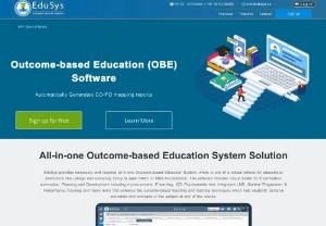 OBE Software - The software includes robust toolkit for Examination automation, Planning and Development including e-procurement, E-learning, ICT, Psychometric test, Integrated LMS, Student Progression & Performance Tracking and many more that enhance the outcome-based teaching and learning techniques which help students\' perceive education and concepts of the subject at end of the course.