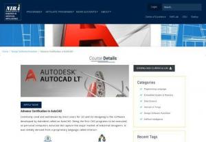 Online Advance Certification in AUTOCAD - National Institute of Robotics and Artificial Intelligence is offering opportunity to learn about Autocad. NIRA is providing online advance certification in Autocad. The certificate is supported by AICRA ( All India Council for Robotics and Automation) and Classes will be run in both platform, virtual and non virtual.