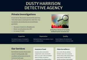 Dusty Harrison Detective Agency - We go above and beyond the call of duty offering personalized service in private investigations, surveillance, process service and people locates. Call us before you decide on an investigator. Free consultations with honest feedback.