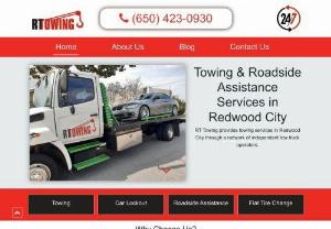 RT Towing - 24/7 Towing & Roadside Assistance Services in Redwood City - Are you looking for a fast and reliable towing company in Redwood City? Call RT Towing, at (650) 423-0930 for honest and trustworthy towing service. RT Towing is a professional, certified towing vendor, operates in the Redwood City area. We offer 24/7 towing and roadside assistance services. We will arrive at your location within minutes to perform any service needed: battery jump start, flat tire change, car lockout resolution or gas filling.