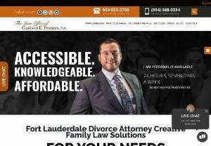 Fort Lauderdale Divorce Attorney - No two families are the same. Families are unique and deserve legal representation that takes these differences into account. You need a lawyer who will help craft creative legal solutions that will help you in both the short and long term.

At The Law Office of Gustavo E. Frances, P.A., Gustavo E. Frances - an experienced divorce attorney Fort Lauderdale handles an array of family law matters, including every aspect of a divorce action.