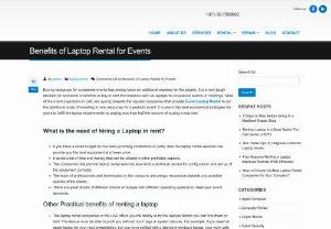 Benefits of Laptop Rental for Events - What are the Benefits of Laptop Rental for Events? DubaiLaptopRental offers Event Laptop Rental in Dubai, UAE. Call us on 050-7559892.