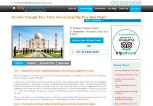 Golden Triangle Tour From Ahmedabad By One Way Flight -    \