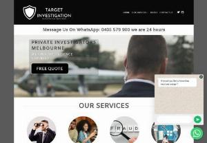 Target Investigation - Melbourne based professional private investigator If you are looking for detective or investigation agency in Melbourne, Call us today on 0405 579 900