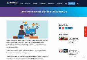 Difference between ERP and CRM Software - While a CRM system drives a business by increasing the sales and improving the profits, an ERP system helps streamline operations and reduce overall costs. Do you really need to choose between one and the other? Read this blog for insights on definition, scope, and functionality of the two software, as well as the difference between the two: