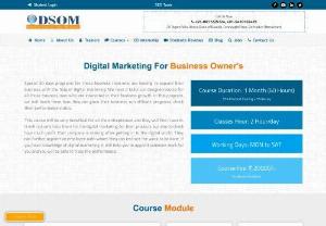 Digital Marketing Institute in dehradun - DSOM abbreviation as Dehradun school of marketing providing the course of digital marketing which includes various modules of online marketing SEO, SMM,  SMO, email marketing, etc.Learn digital marketing and build your career in online marketing field