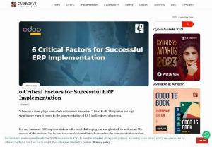 6 Critical Factors for Successful ERP Implementation - ERP implementation is the most challenging and complex task to undertake. The success of the business lies in how the organization effectively organizes the implementation project.
