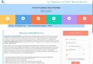 Screenshot of Alliance University MBA Ranking
