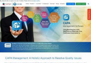 CAPA management software - Qualityze CAPA management software for medical devices industry is a complete solution implemented to solve quality issues and documenting all corrective and preventing action plan.