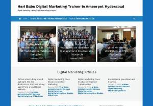 Digital Marketing Training in Hyderabad - Digital marketing utilizes multiple channels such as content marketing, influencer marketing, Search engine optimization, social media optimization and online advertising to help brands connect with target customers and uncover performance of marketing programs in real-time. 
We Provide Digital Marketing Training in Ameerpet, Hyderabad on Real time live projects with best Placement Assistance.